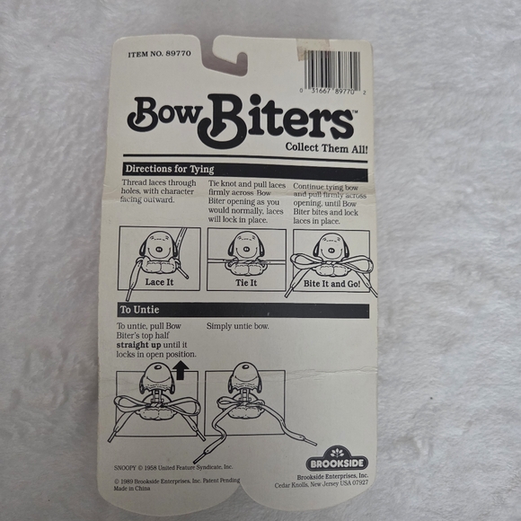 Snoopy Bow Biters Brookside Vintage New In Package Sealed 80s - Picture 4 of 4